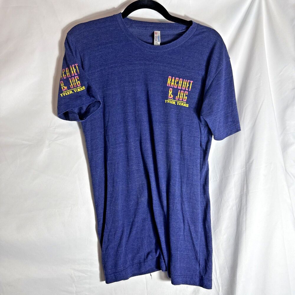 Raquet And Jog, Tyler Texas T-Shirt Women’s Medium Blue The Track Shirt Top